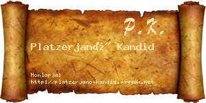 Platzerjanó Kandid névjegykártya